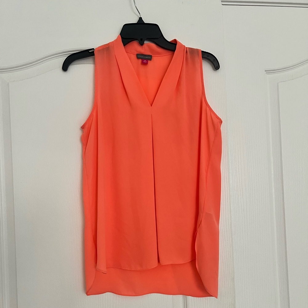 Vince camuto neon peach sleeveless blouse  size XS
